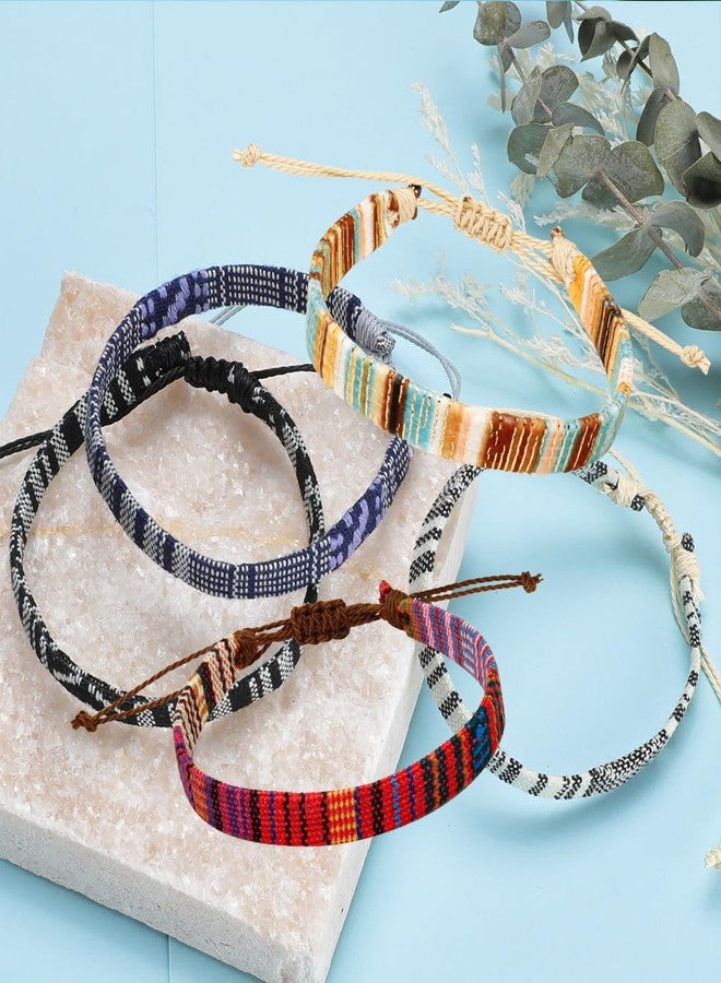 Mannikesi 5pcs Bracelet For Men, Ankle Bracelet for Women, Unisex Handmade Waterproof Surfer Beach Men's Bracelet, Colorful Anklet Bracelet String Rope Jewelry for Women Men Teen Girls Friendship Bracelets - Image 2